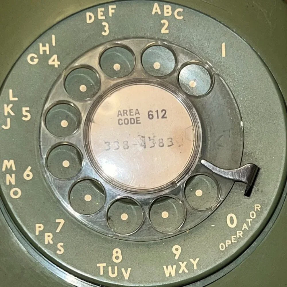 Vintage Avocado Green Bell System - Western Electric C/D 500 Rotary Telephone